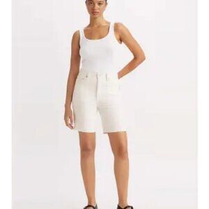 Levi’s Premium Ribcage Bermuda Denim Shorts Pisco Sour Sz 24w